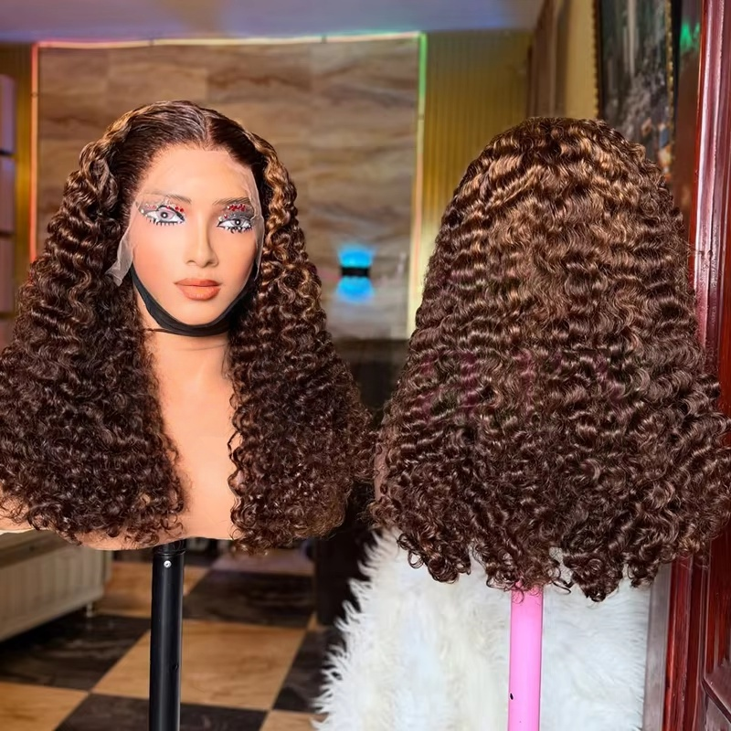 Wholesale Raw Burmese Curly Hair Wig Cuticle Aligned Hair Full HD Glueless Wig 13x4 Lace Front Wigs Human Hair