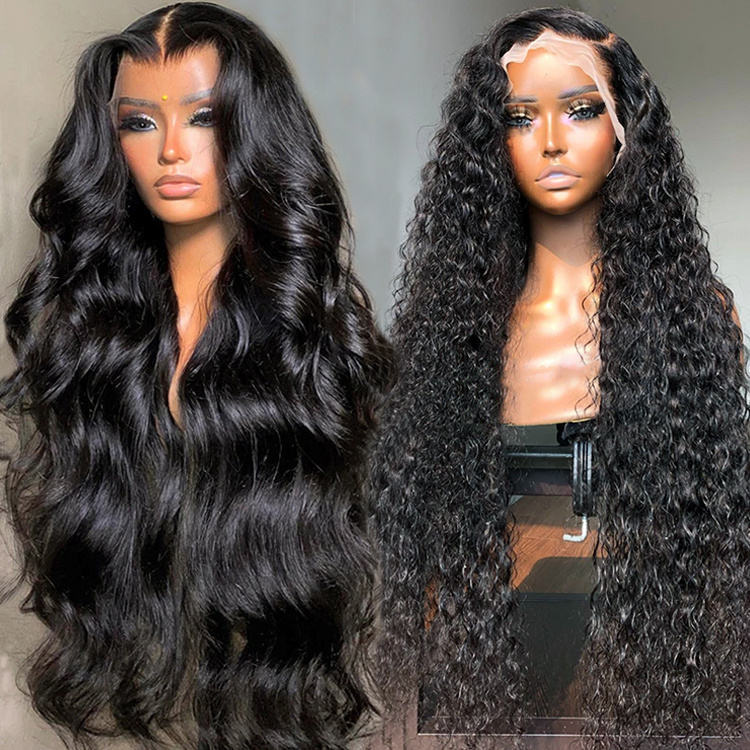 Raw Vietnamese Hair Burmese Curly 40 Inch 13x6 HD Lace Glueless Front Wig Body Wave Virgin Cuticle Aligned Human Hair Wigs
